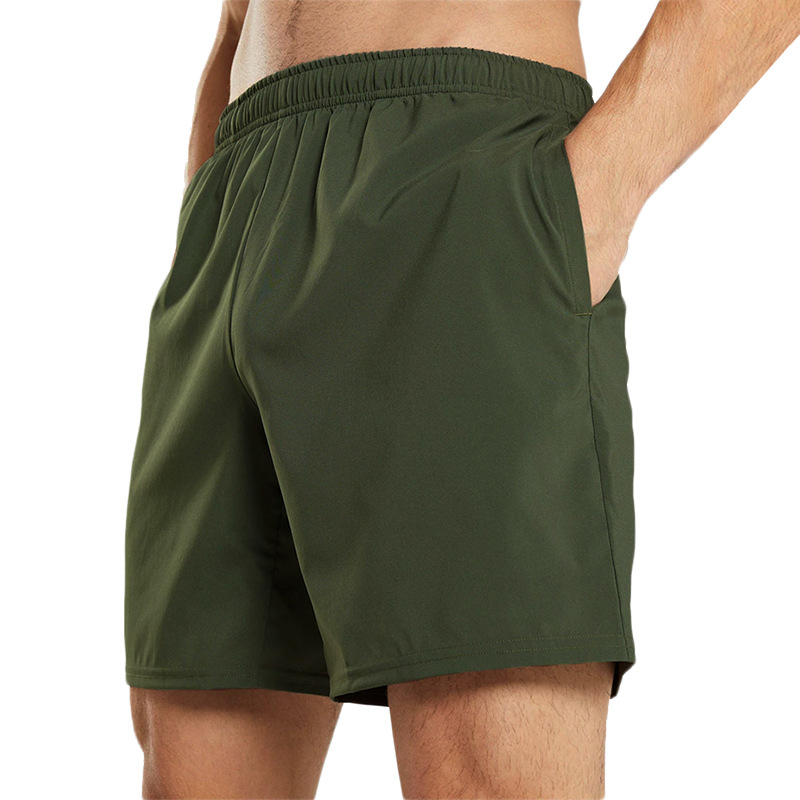 Summer Men's Casual Sports Shorts With Pocket Solid Color Ice Silk Shorts Simple and Versatile Sportswear Sweatpants Jogger