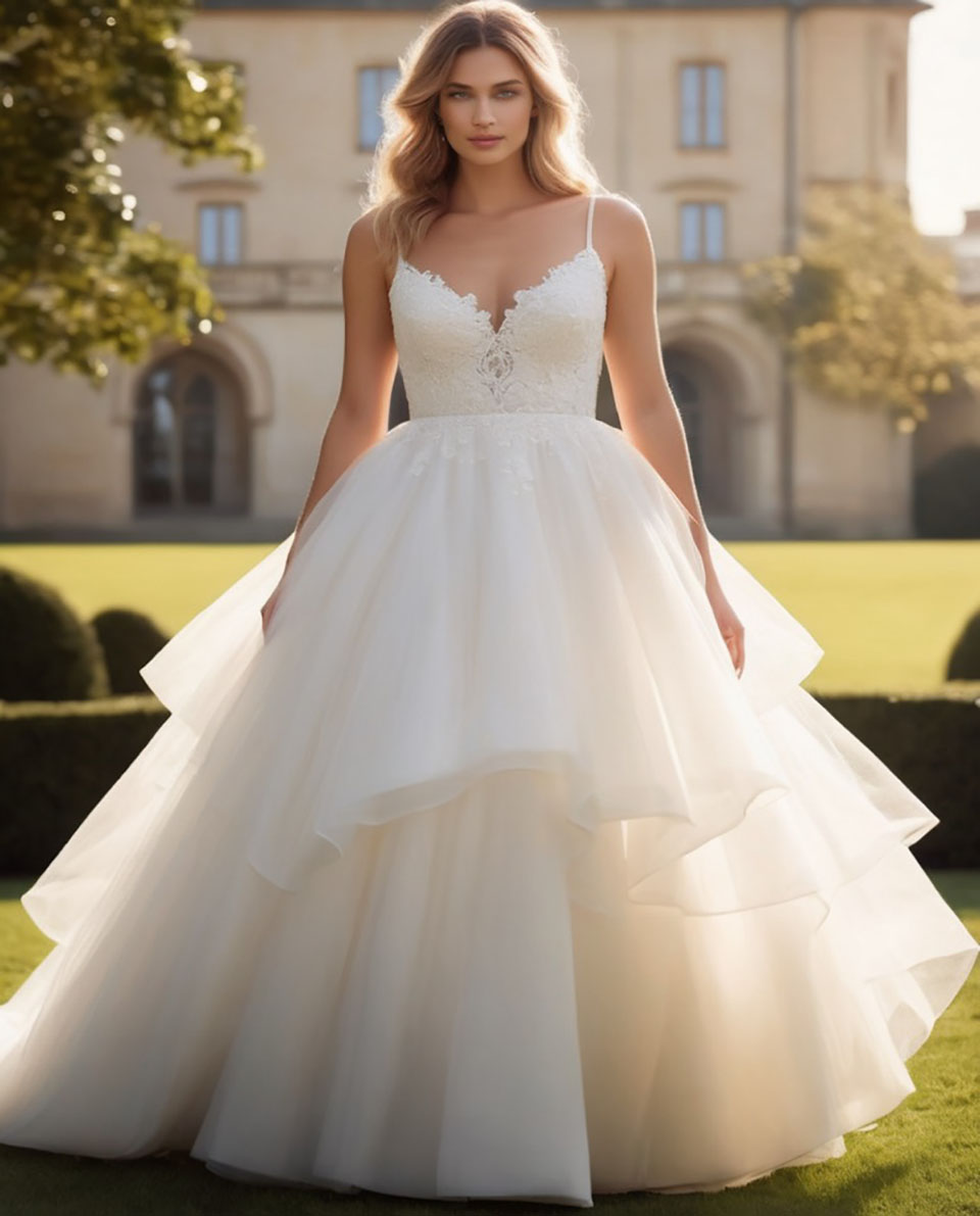 Ivory Wedding Dresses White Bridal Gowns Formal A Line Applique Custom Zipper Lace Up Plus Size Floor-Length Tulle Spaghetti NONE Train