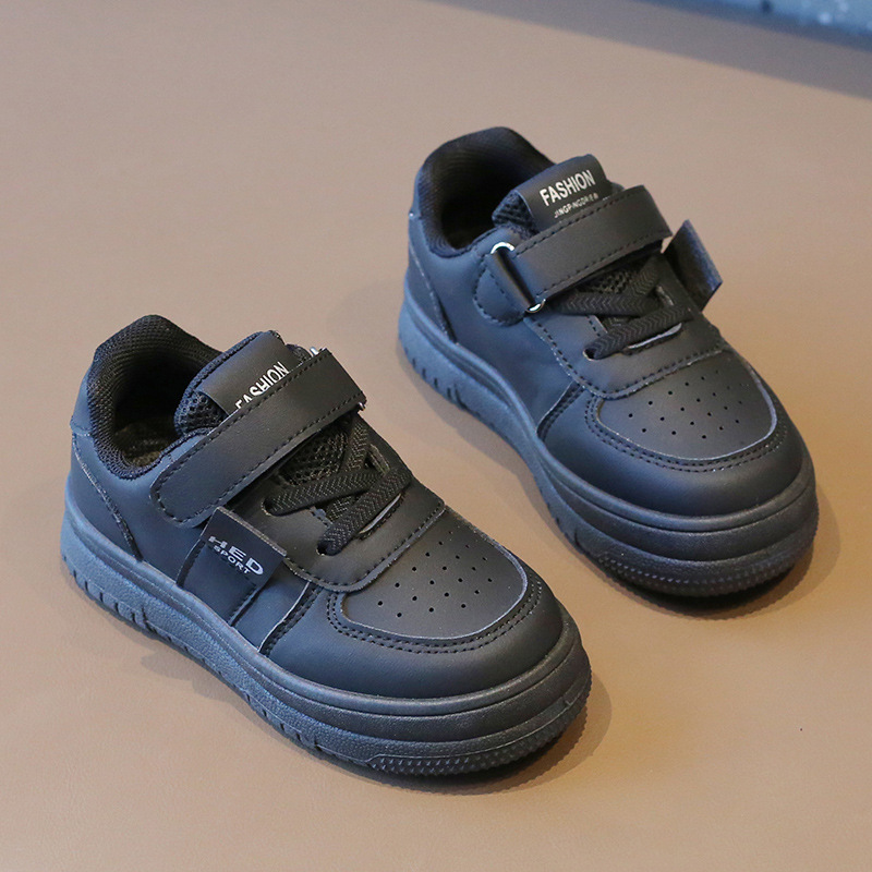 Children Shoes 2024 Spring Autumn New Kids Sneakers Boys Casual Shoes PU Black White Girls Running Shoes Soft Soled Baby Sports Toddler Shoes