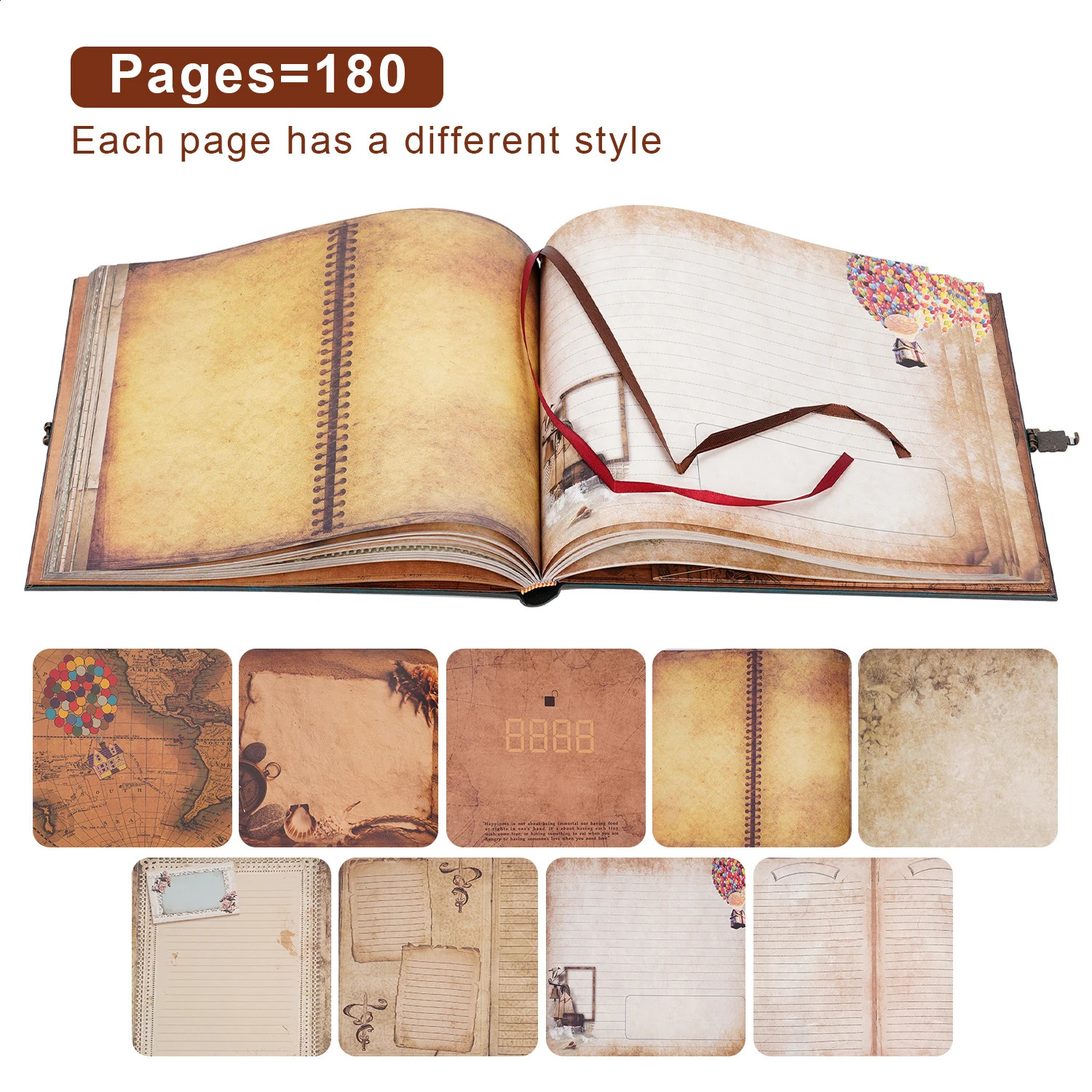180 Page DIY Travel Po Album Our Adventure Book Leather Retro Creative Anniversary Wedding Memory Mothers Day Gift 240202