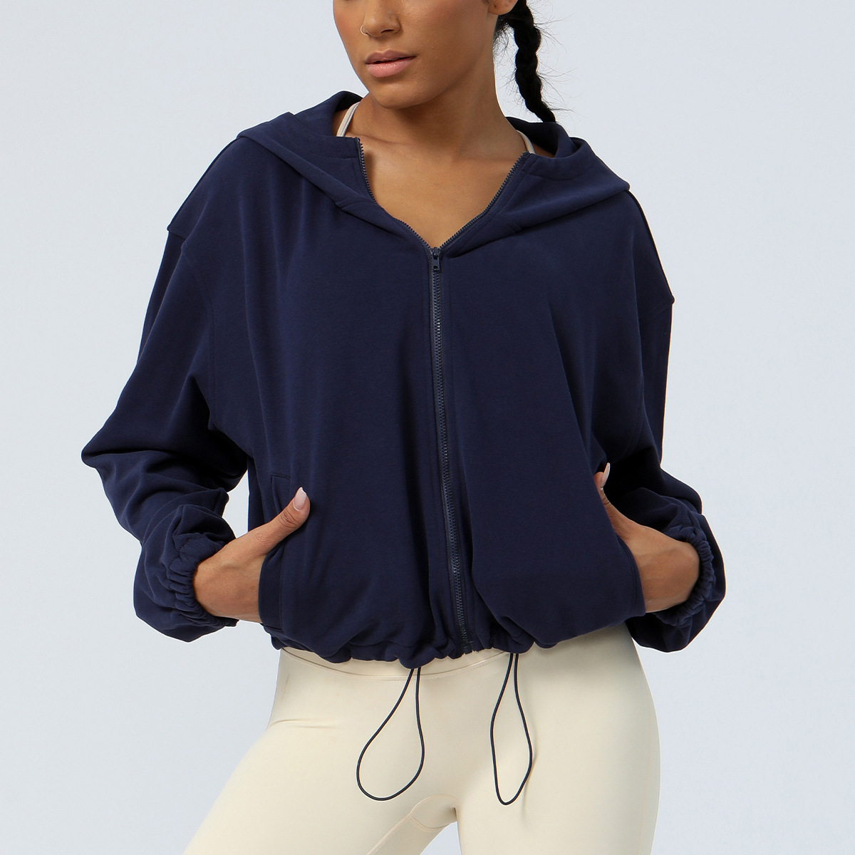 Loose Casual Hoodie for Women Sports Hoodie Fitness Top Outdoor Running and Cycling Training Zipper Jacket