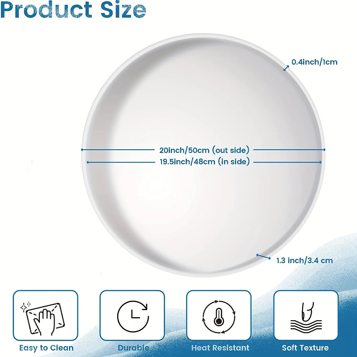 Large Resin Tray Mold 19 Inch Round Epoxy Resin Table Mold Thick Silicone Tray Molds for Charcuterie Board River Table Resin Cas 240202