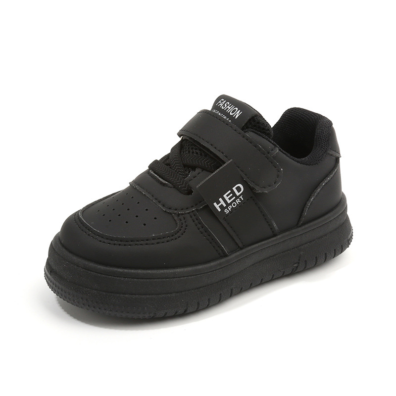 Children Shoes 2024 Spring Autumn New Kids Sneakers Boys Casual Shoes PU Black White Girls Running Shoes Soft Soled Baby Sports Toddler Shoes
