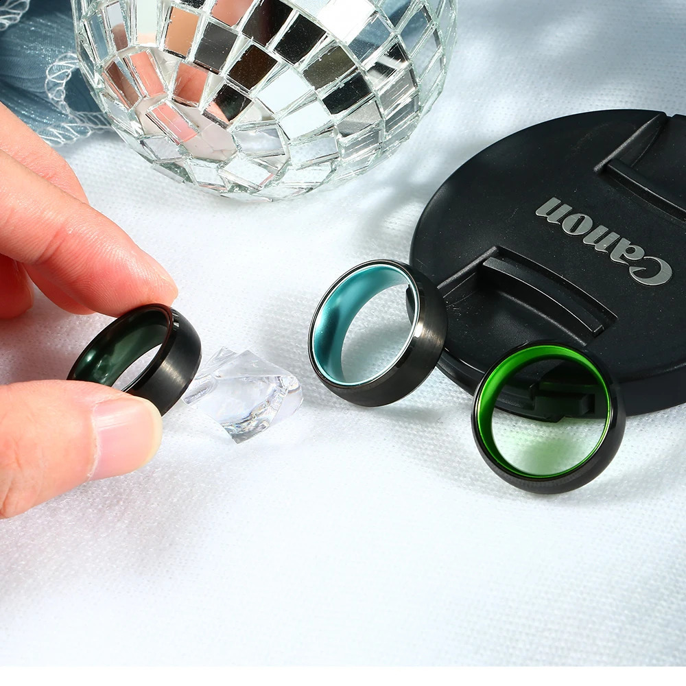 Trendy 8mm Tungsten Rings For Women Men Couples Wedding Bands Engagement Ring Black And Red Orange Purple Green Blue Dark Green 240125