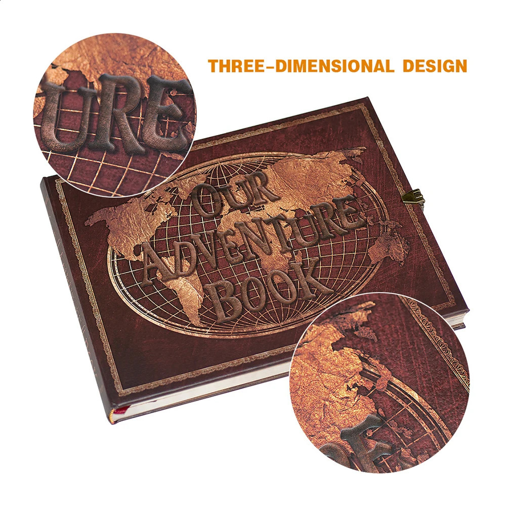 180 Page DIY Travel Po Album Our Adventure Book Leather Retro Creative Anniversary Wedding Memory Mothers Day Gift 240202