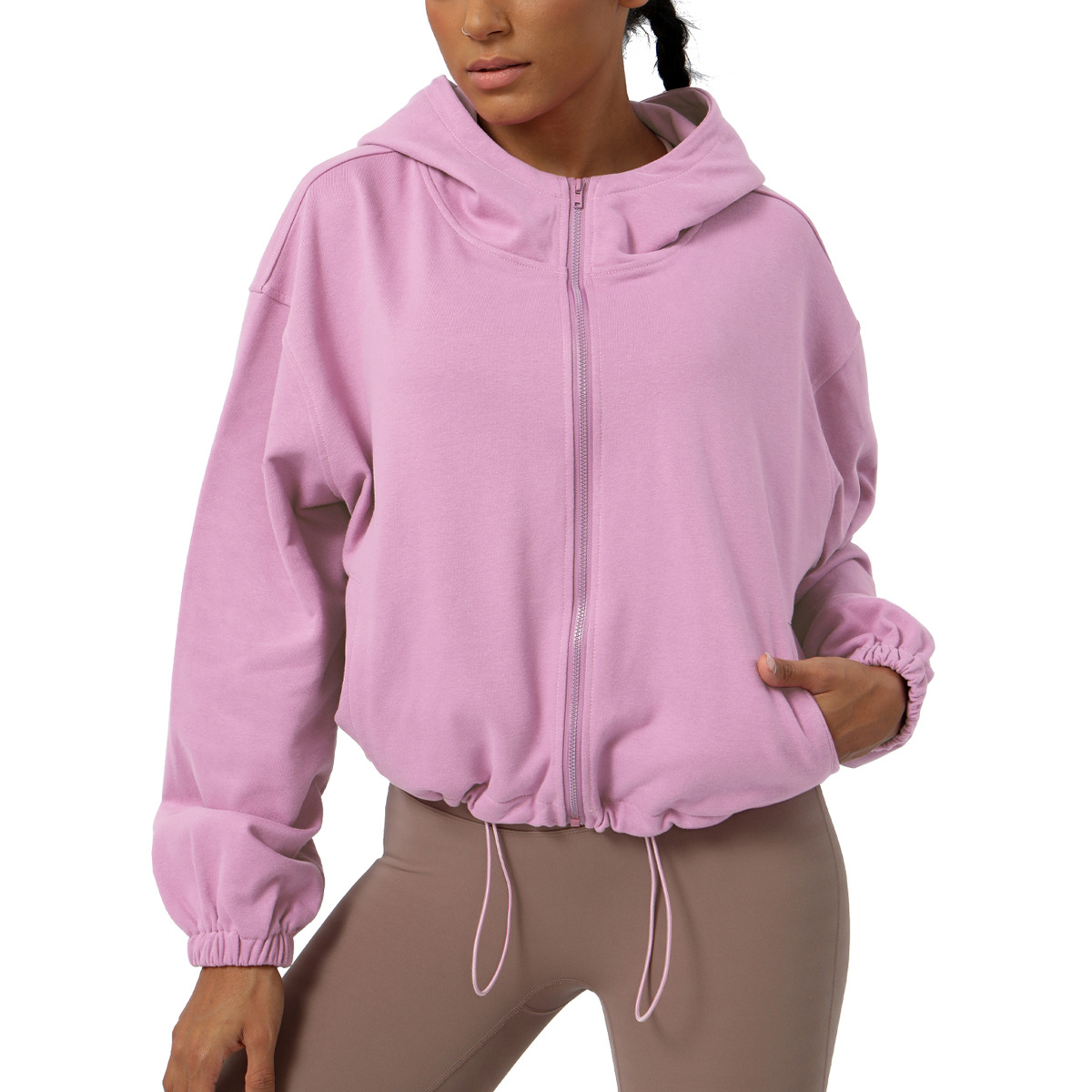 Loose Casual Hoodie for Women Sports Hoodie Fitness Top Outdoor Running and Cycling Training Zipper Jacket