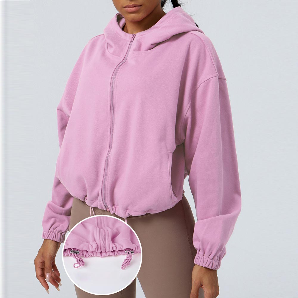Loose Casual Hoodie for Women Sports Hoodie Fitness Top Outdoor Running and Cycling Training Zipper Jacket