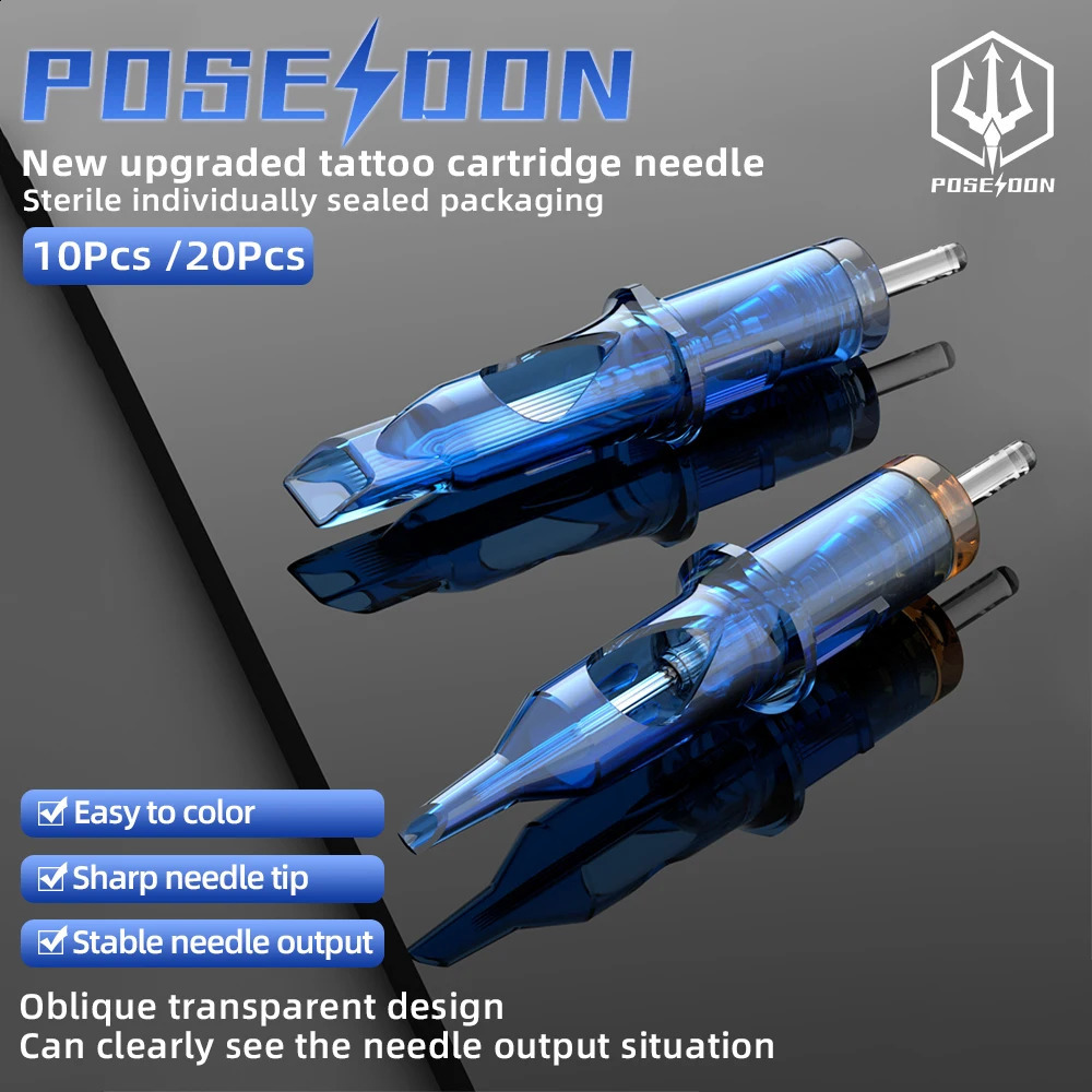 POSEIDON 50PCS Mixed Professional Tattoo Cartridge Needles with Membrane Safety Cartridges Disposable Tattoo Needle 240122