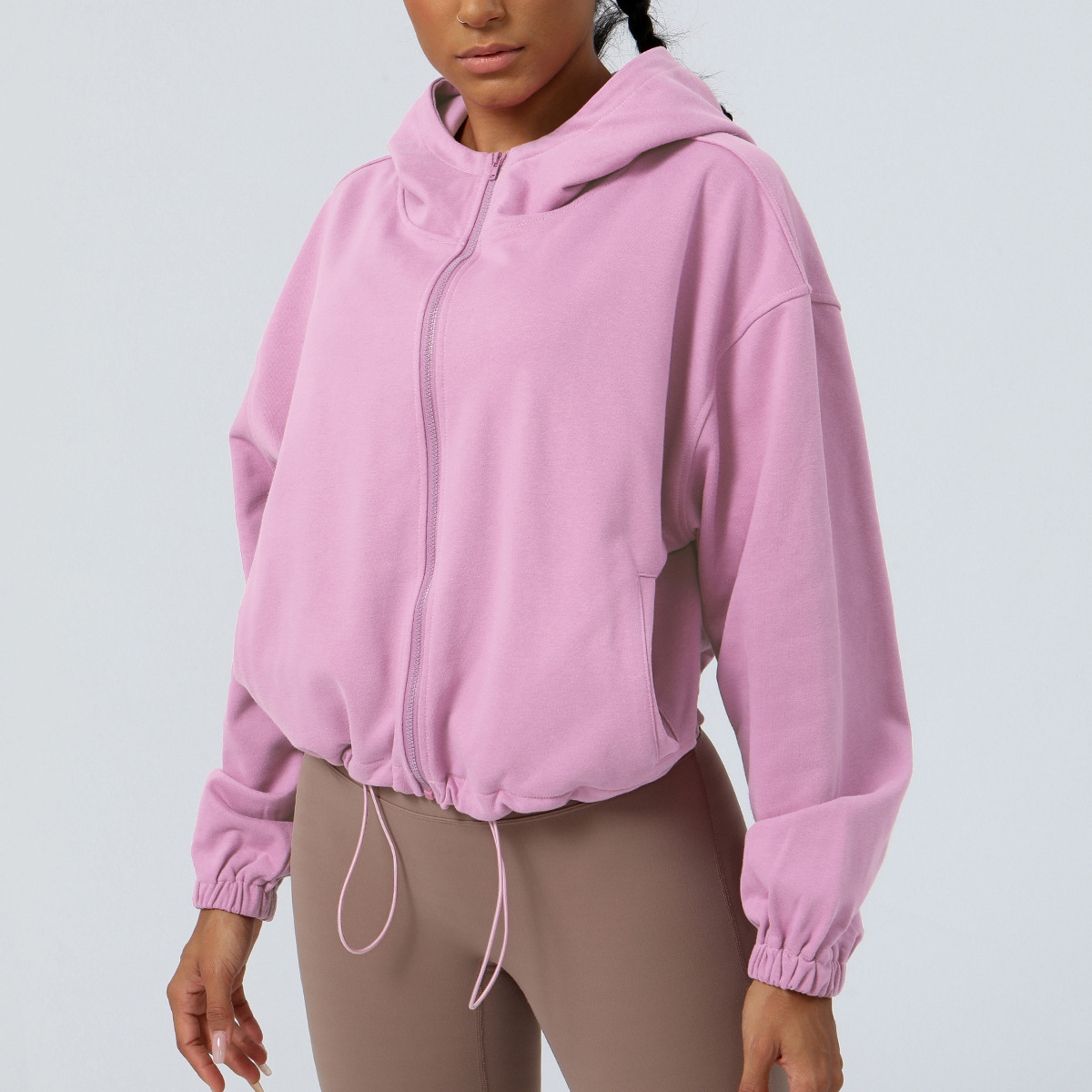 Loose Casual Hoodie for Women Sports Hoodie Fitness Top Outdoor Running and Cycling Training Zipper Jacket