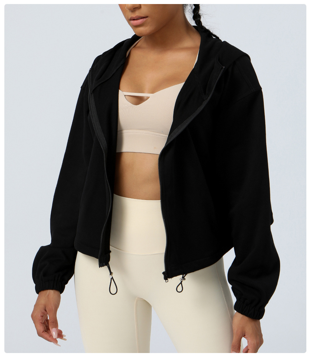 Loose Casual Hoodie for Women Sports Hoodie Fitness Top Outdoor Running and Cycling Training Zipper Jacket