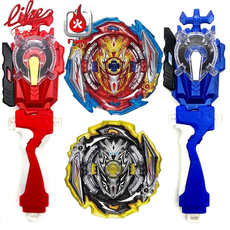 Laike Superking B173 Infinite Achilles Spinning Top Bey with Launcher Handle Set Toys for Children 240131