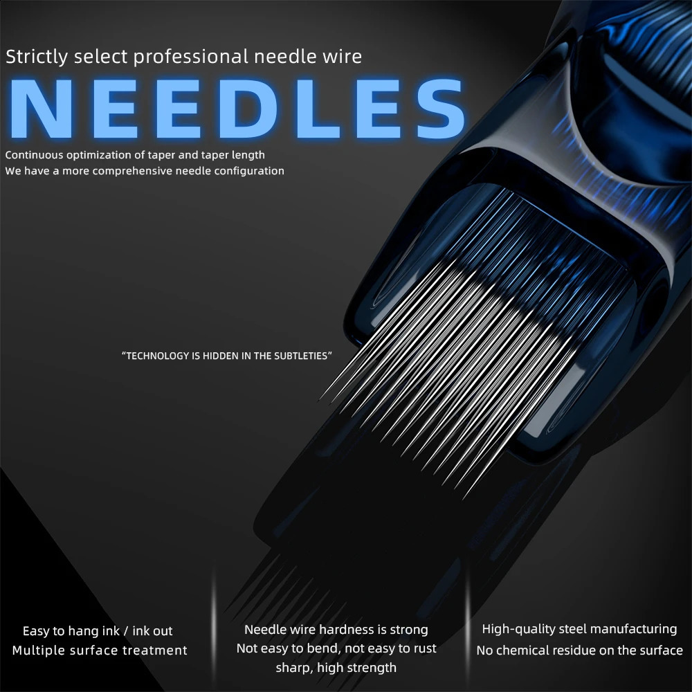 POSEIDON 50PCS Mixed Professional Tattoo Cartridge Needles with Membrane Safety Cartridges Disposable Tattoo Needle 240122