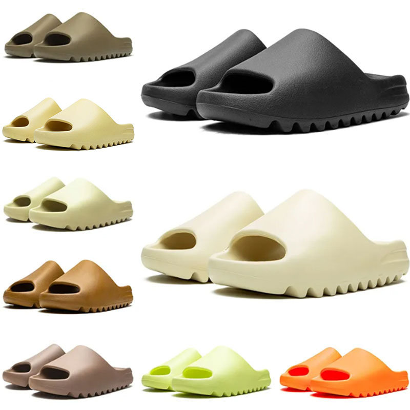 With Box designer mens slides Slippers sandals Sneakers Shoes Foam Runner Bone White Resin Desert Sand Rubber Summer Flat Men Women sliders Beach fashion Trainer