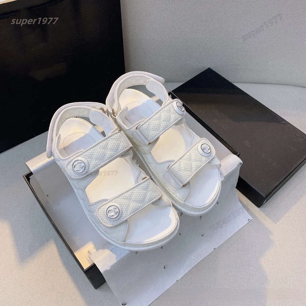 Designer Women Sandales Slingback Platform Dad Sandals Shoes Leather Calf quilted Slides Summer grandad luxury sandal circular Beach Buckle Strap Soft shoe Woman