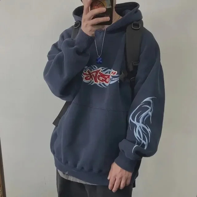 Hip Hop JNCO Hoodie Y2k Graphic Print Sweatshirt Men Streetwear High Street Rock Harajuku Fashion Casual Oversized Pullover 240126