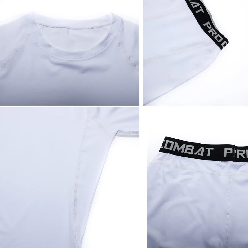 Mens Winter Thermal Underwear Second Skin Compression Sportswear Base Layer Fitness Tights rashgarda MMA Long Sleeves White 240826