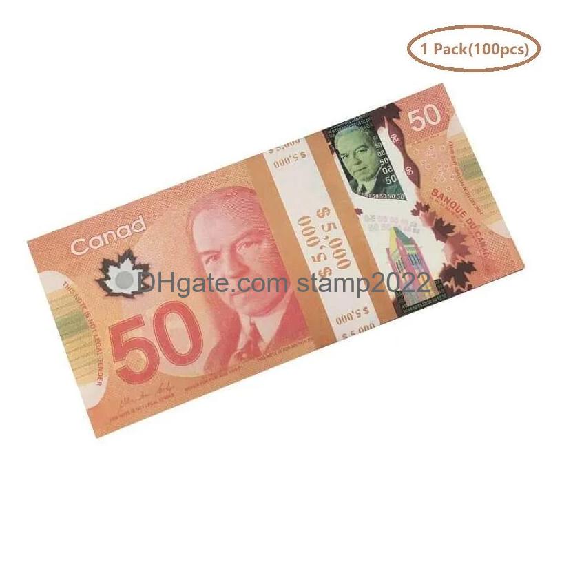 Other Festive Party Supplies 50% Size Prop Money Cad Canadian Dollar Canada Banknotes Fake Notes Movie Moneys For Tiktok Youtube G Dh7Wy 18f