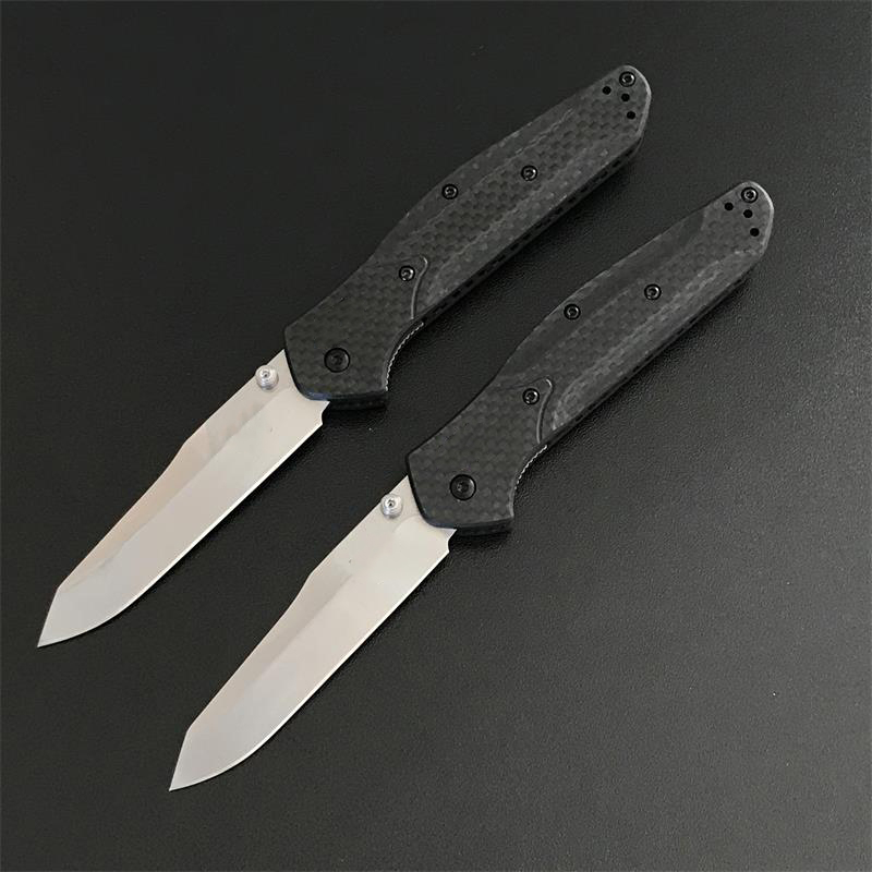 Outdoor 940 Folding Knife Carbon Fiber Handle Stone Washing Blade Safety Defense Pocket Knives