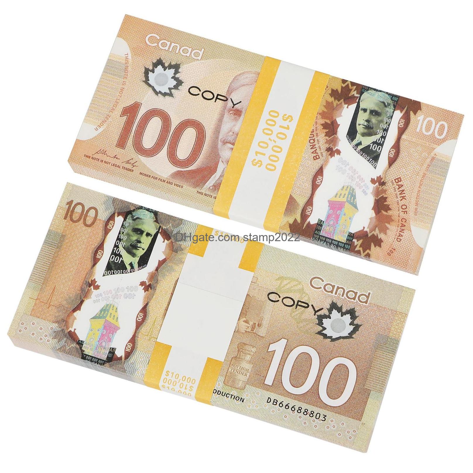 Other Festive Party Supplies 50% Size Prop Money Cad Canadian Dollar Canada Banknotes Fake Notes Movie Moneys For Tiktok Youtube G Dh7Wy 316