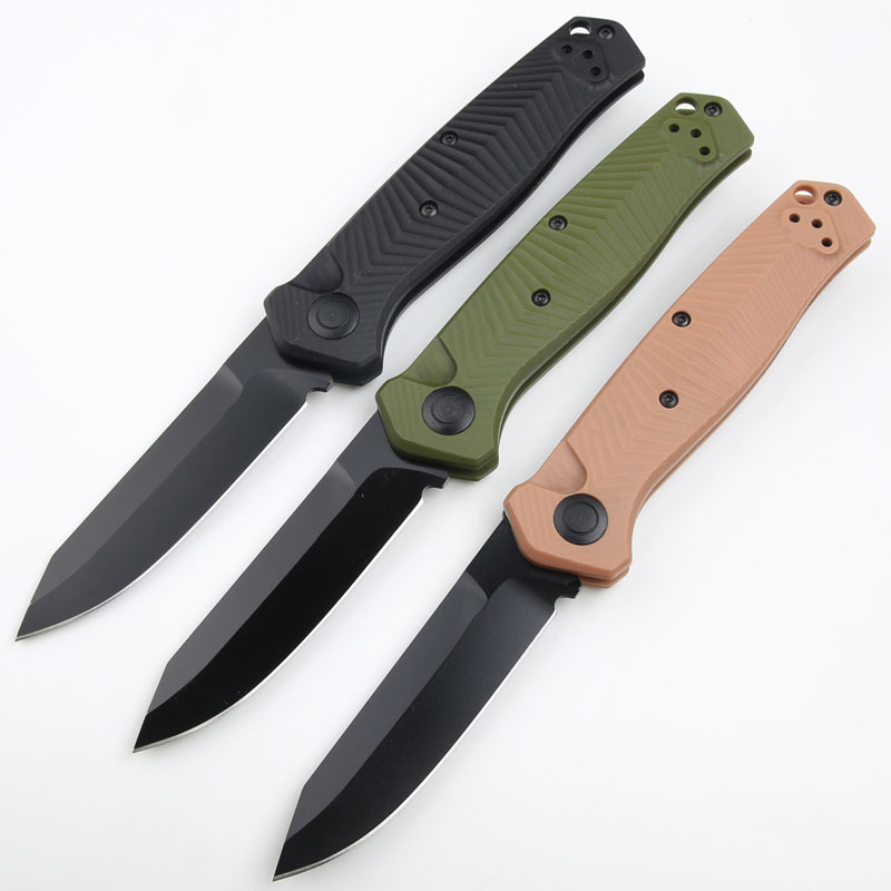 BM 8551BK Tactical Knife S35VN Black Titanium Coating Blade CNC GRN Handle Outdoor Camping Hiking EDC Pocket Knives with Retail Box