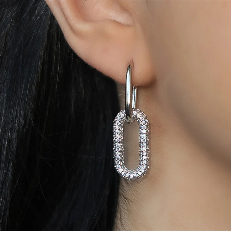 Choucong Stunning Dangle Earrings Luxury Jewelry 925 Sterling Silver Pave White Sapphire CZ Diamond Gemstones Party Women Tassels Wedding Drop Earring
