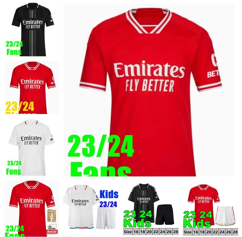 23 24 DI MARIA 11 Fans Player version Benfica soccer jerseys SEFEROVIC WALDSCHMIDT PIZZI RAFA G.RAMOS 2023 PRE MATCH Home Away Men kids THIRD Kokcu Football shirts 4XL