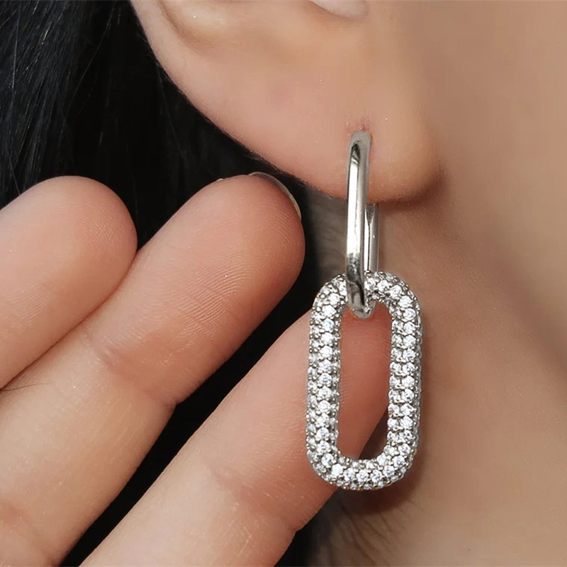 Choucong Stunning Dangle Earrings Luxury Jewelry 925 Sterling Silver Pave White Sapphire CZ Diamond Gemstones Party Women Tassels Wedding Drop Earring