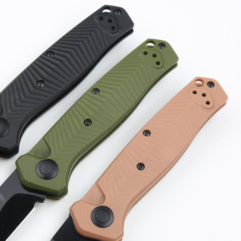 BM 8551BK Tactical Knife S35VN Black Titanium Coating Blade CNC GRN Handle Outdoor Camping Hiking EDC Pocket Knives with Retail Box