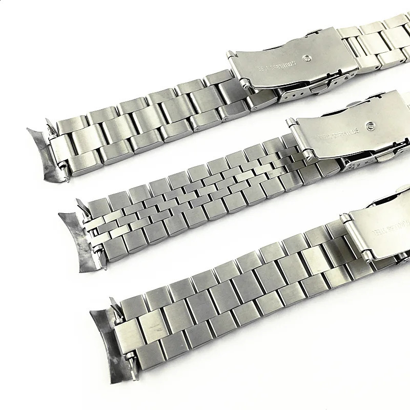 Solid 316L Stainless Steel Watchband 18 19 20 21 22 23 24 26 28 30mm Curved End Watch Band Strap Replacement Wristbands Bracelet 240125