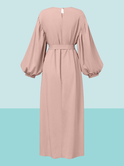 Ethnic Clothing Autumn Puff Sleeve Morocco Muslim Dress Women Abaya Kaftans Casual Evening Dresses Woman Turkey Islam Long Robe Fe