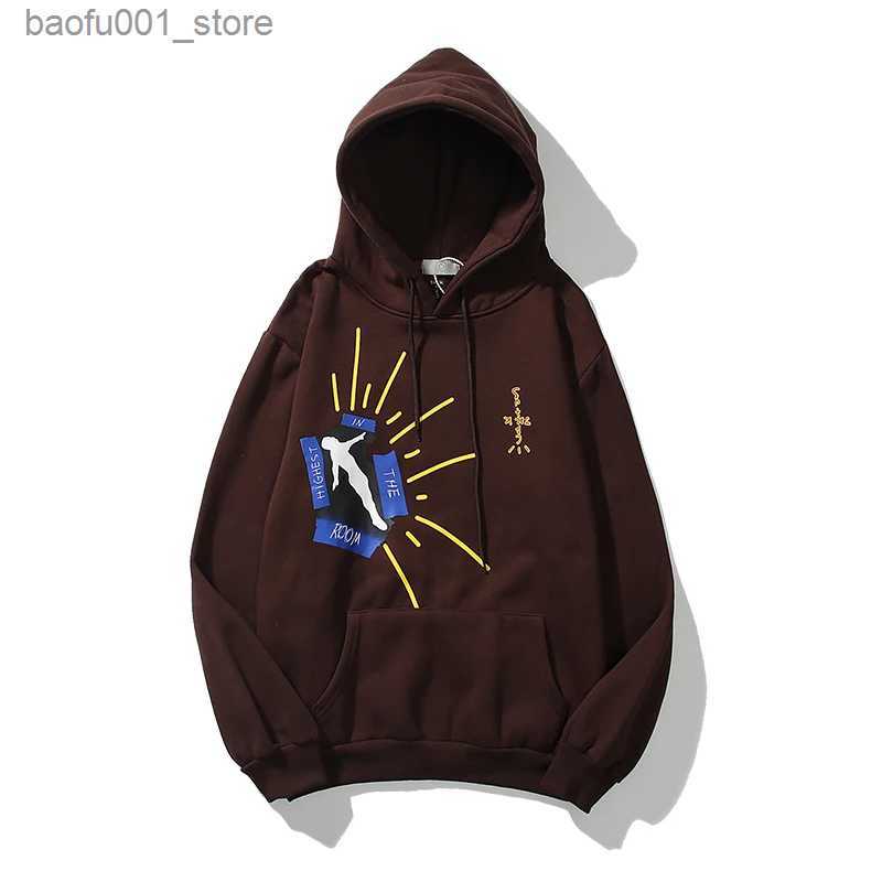 Men's Hoodies Sweatshirts Cactus Jack Highest in the Room Hooded Sweatshirt for Men and Women Winter Oversized Pullover Loose Streetwear Casual Hoodies Q240217