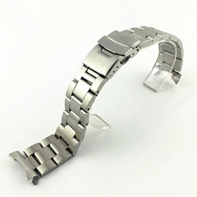Solid 316L Stainless Steel Watchband 18 19 20 21 22 23 24 26 28 30mm Curved End Watch Band Strap Replacement Wristbands Bracelet 240125