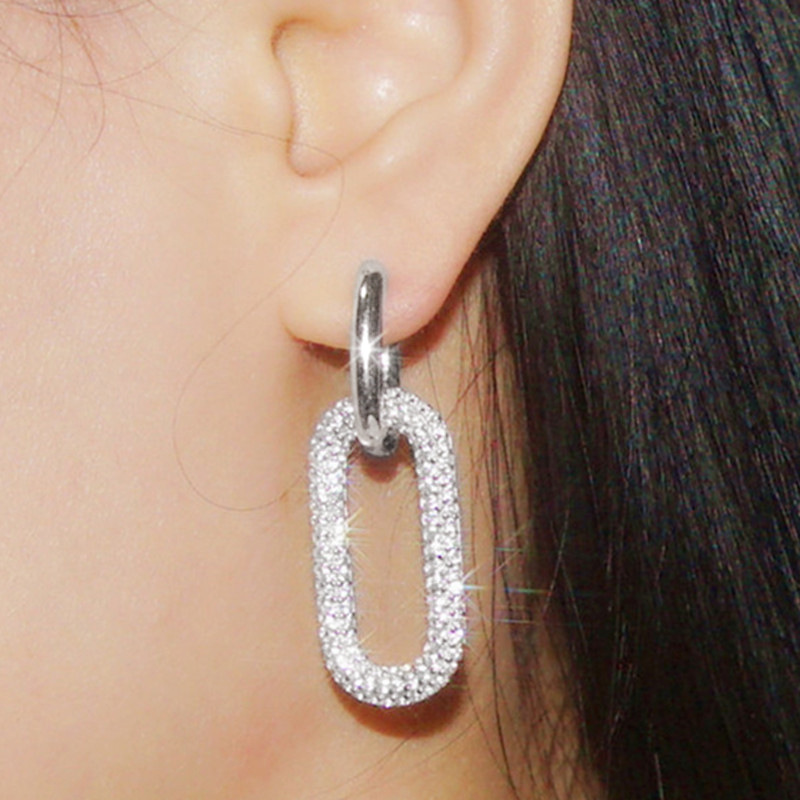 Choucong Stunning Dangle Earrings Luxury Jewelry 925 Sterling Silver Pave White Sapphire CZ Diamond Gemstones Party Women Tassels Wedding Drop Earring