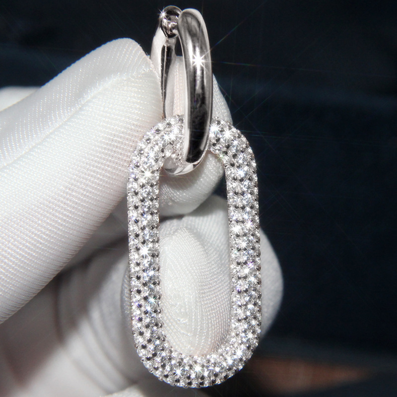 Choucong Stunning Dangle Earrings Luxury Jewelry 925 Sterling Silver Pave White Sapphire CZ Diamond Gemstones Party Women Tassels Wedding Drop Earring