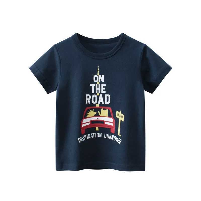 T-shirts 2-8T Summer Boys T Shirt Cotton Toddler Kid Baby Clothes Short Sleeve Car Print Tshirt Infant Top Childrens Tee shirt OutfitsL24729