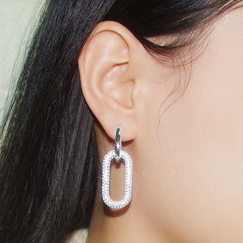 Choucong Stunning Dangle Earrings Luxury Jewelry 925 Sterling Silver Pave White Sapphire CZ Diamond Gemstones Party Women Tassels Wedding Drop Earring