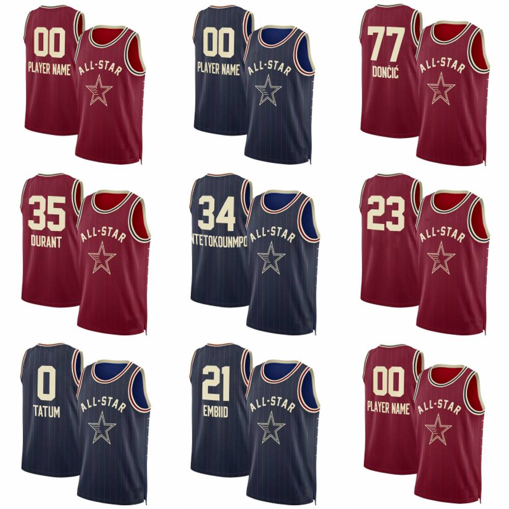 2024 All-Star Hot press print Basketball Jersey SGA LeBron Haliburton Stephen Curry Kevin Durant Brunson Luka Doncic Embiid Jayson Tatum Banchero Jokic Booker Shirt