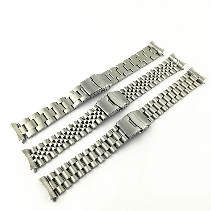Solid 316L Stainless Steel Watchband 18 19 20 21 22 23 24 26 28 30mm Curved End Watch Band Strap Replacement Wristbands Bracelet 240125