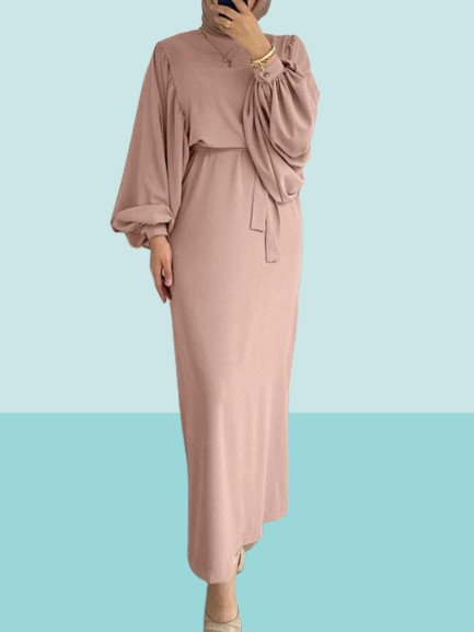 Ethnic Clothing Autumn Puff Sleeve Morocco Muslim Dress Women Abaya Kaftans Casual Evening Dresses Woman Turkey Islam Long Robe Fe9561257