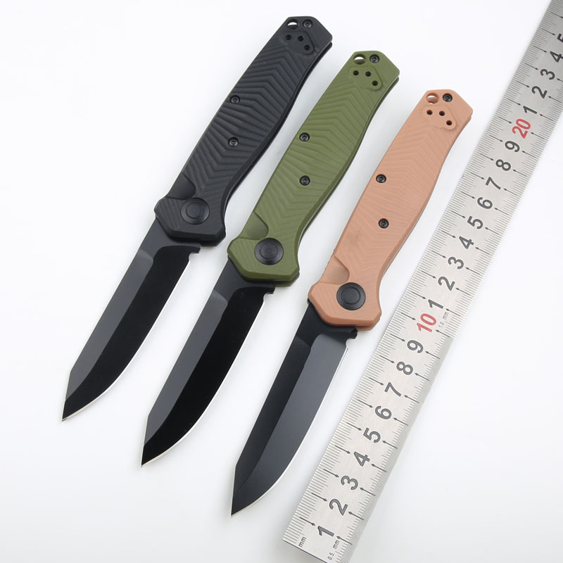 BM 8551BK Tactical Knife S35VN Black Titanium Coating Blade CNC GRN Handle Outdoor Camping Hiking EDC Pocket Knives with Retail Box
