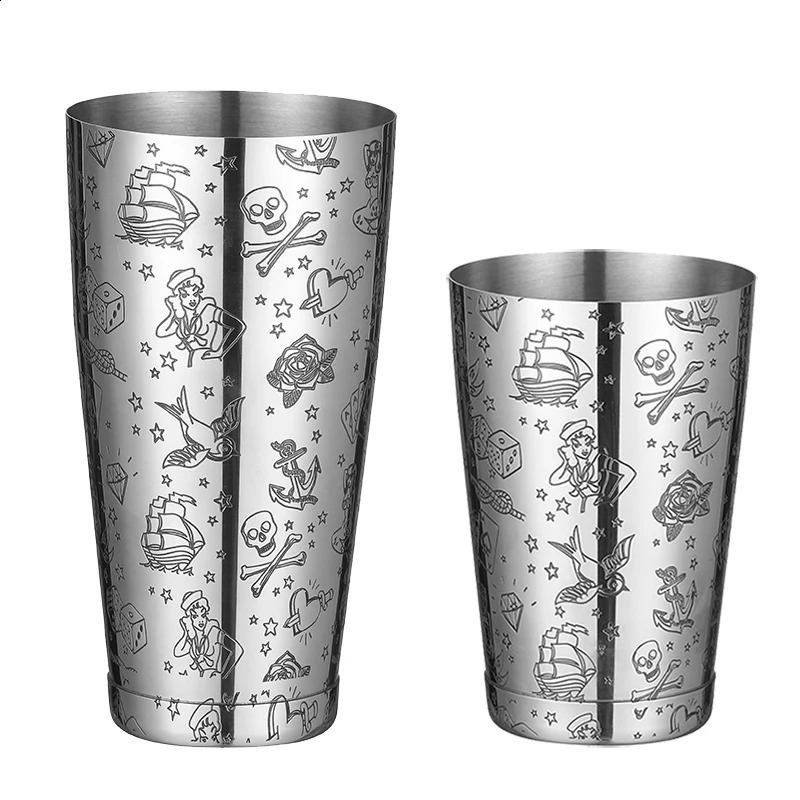 Stainless Steel Boston Shaker Bar Shaker with different Surface Finish -2 Piece Cocktail Shaker 15-Ounce and 25-Ounce 240130