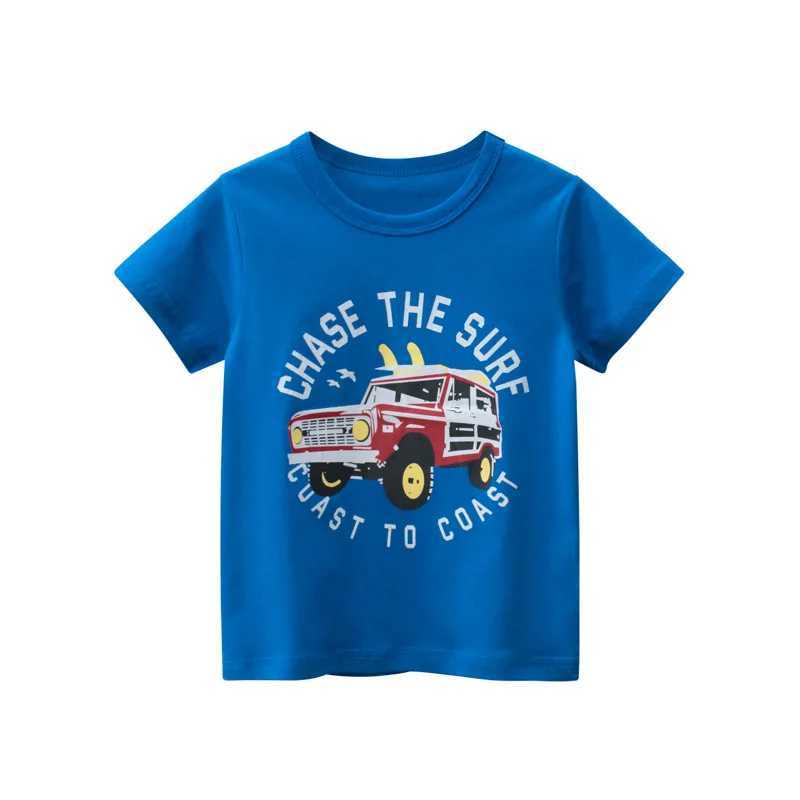 T-shirts 2-8T Summer Boys T Shirt Cotton Toddler Kid Baby Clothes Short Sleeve Car Print Tshirt Infant Top Childrens Tee shirt OutfitsL24729