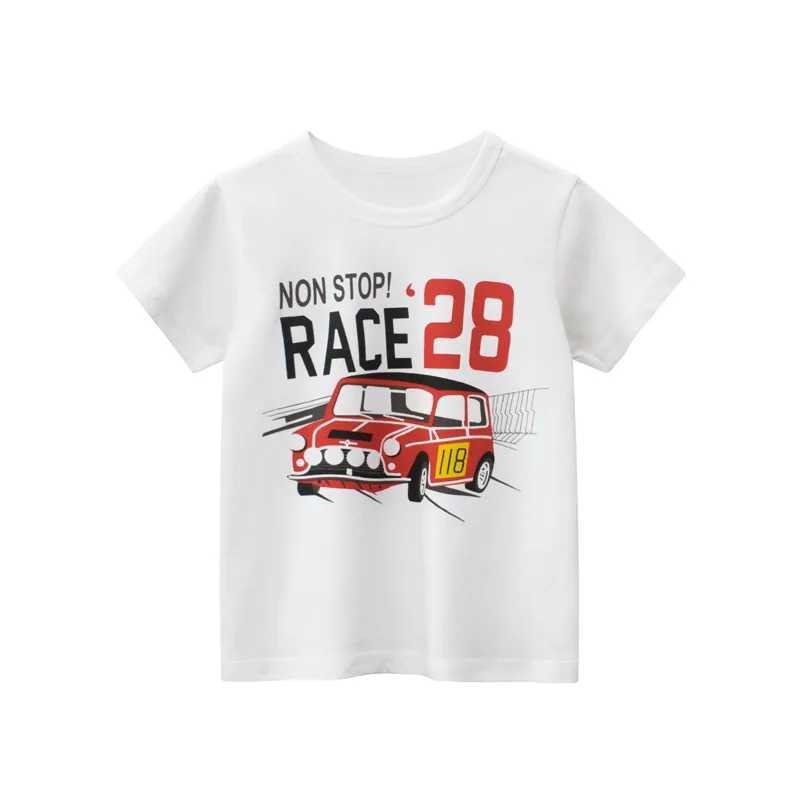 T-shirts 2-8T Summer Boys T Shirt Cotton Toddler Kid Baby Clothes Short Sleeve Car Print Tshirt Infant Top Childrens Tee shirt OutfitsL24729