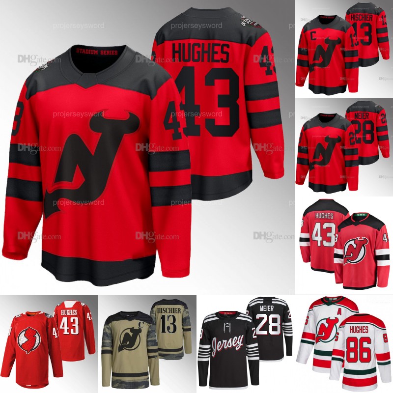 New Jersey Luke Hughes Devil 2024 Stadium Series Jersey Jack Hughes Nico Hischier Dawson Mercer Vitek Vanecek Timo Meier Jesper Bratt Kevin Bahl Jake Allen Jersey