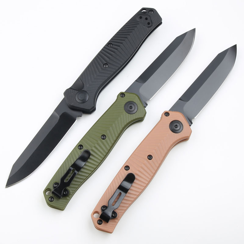 BM 8551BK Tactical Knife S35VN Black Titanium Coating Blade CNC GRN Handle Outdoor Camping Hiking EDC Pocket Knives with Retail Box