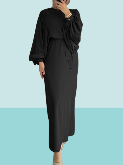 Ethnic Clothing Autumn Puff Sleeve Morocco Muslim Dress Women Abaya Kaftans Casual Evening Dresses Woman Turkey Islam Long Robe Fe9561257