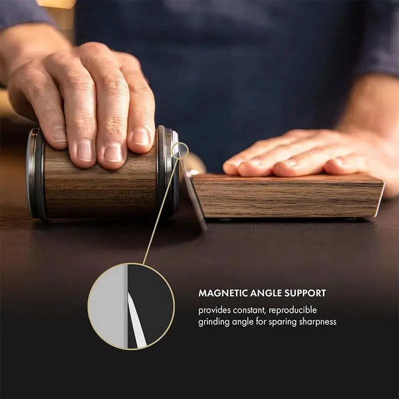 15 and 20 Degrees Rolling Knife Sharpener Magnetic Holder Diamond Sharpening Stone Kit with Angle Roller Kitchen Accessory 240123