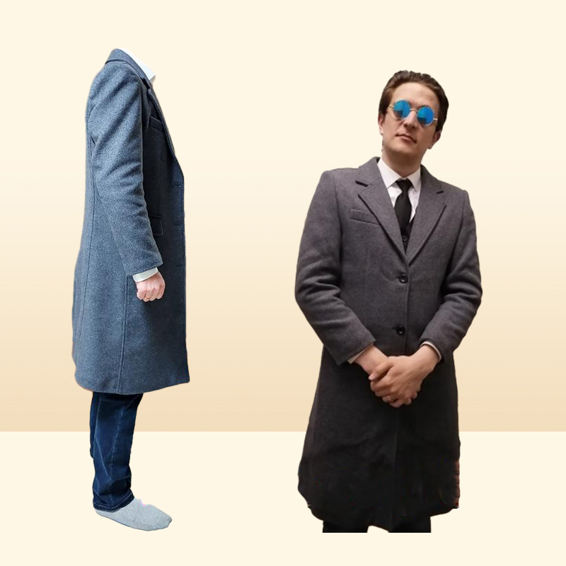 Men039s Wool Extra Long Trench Coat Male Winter Brand Mens Cashmere Slim Fit Woolen Peacoat Windbreaker Manteau Homme 4XL