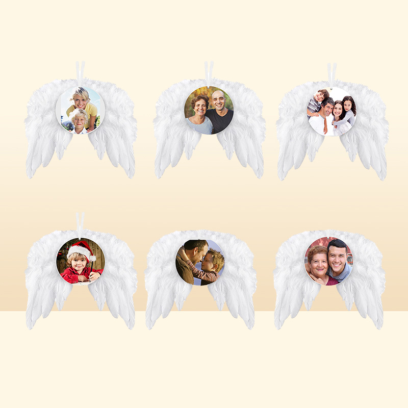 New Feather wings sublimation ornament Wooden Christmas sublimation blanks angel wings Z117389530