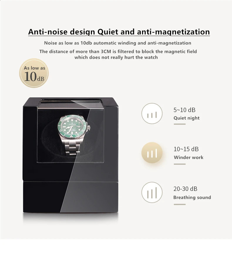 Embers Luxry Single Watch Winder Battery Wooden Shaker Watch Box Automatic Winder Glass Storage Case Mabuchi Motro 240127